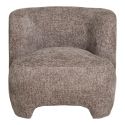 RAKEL - Fauteuil Crapaud Design Tissu Bouclette Marron