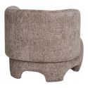 RAKEL - Fauteuil Crapaud Design Tissu Bouclette Marron