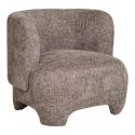 RAKEL - Fauteuil Crapaud Design Tissu Bouclette Marron