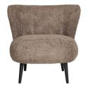 ARON - Fauteuil Crapaud Design Tissu Bouclette Marron Foncé