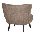 ARON - Fauteuil Crapaud Design Tissu Bouclette Marron Foncé