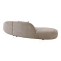 GONDAL - Canapé d'angle Arrondi Tissu Beige avec 2 Coussins Déco