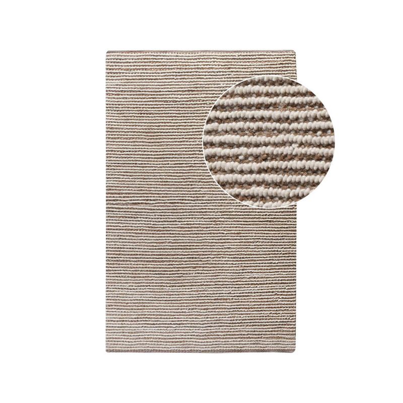 VATILI - Tapis 160x230cm Tissé Main Laine et Jute Beige