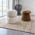 VATILI - Tapis 200x300cm Tissé Main Laine et Jute Beige