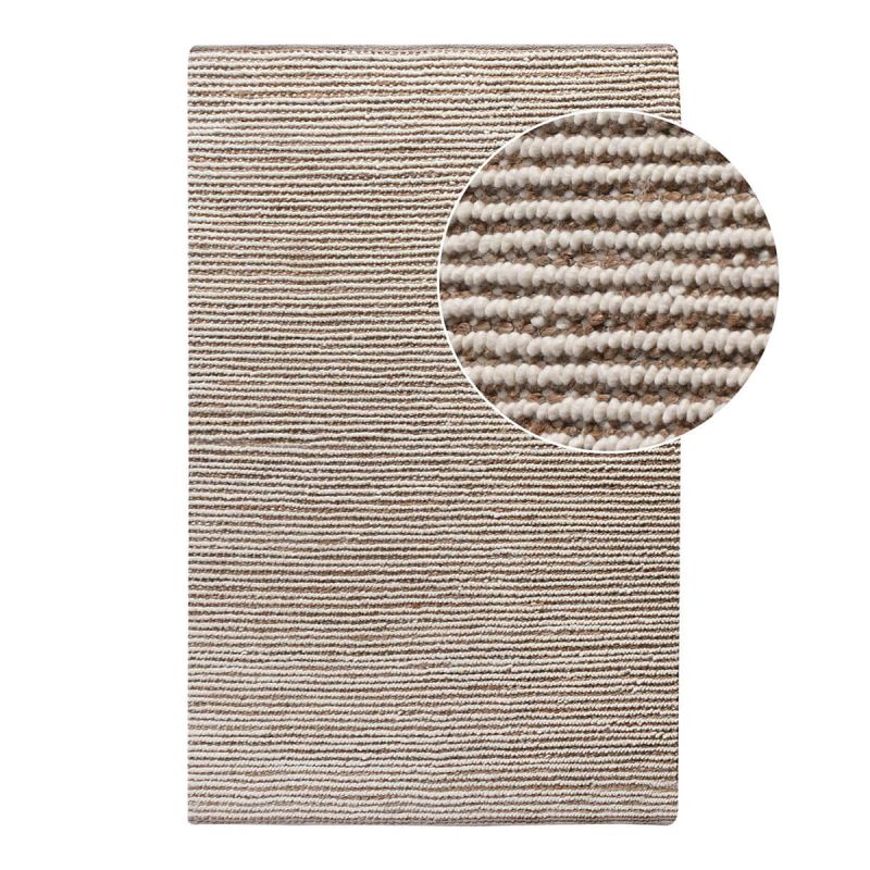 VATILI - Tapis 200x300cm Tissé Main Laine et Jute Beige