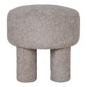 MADELON - Pouf design 4 pieds en Tissu Bouclé Taupe