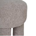 MADELON - Pouf design 4 pieds en Tissu Bouclé Taupe