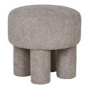 MADELON - Pouf design 4 pieds en Tissu Bouclé Taupe