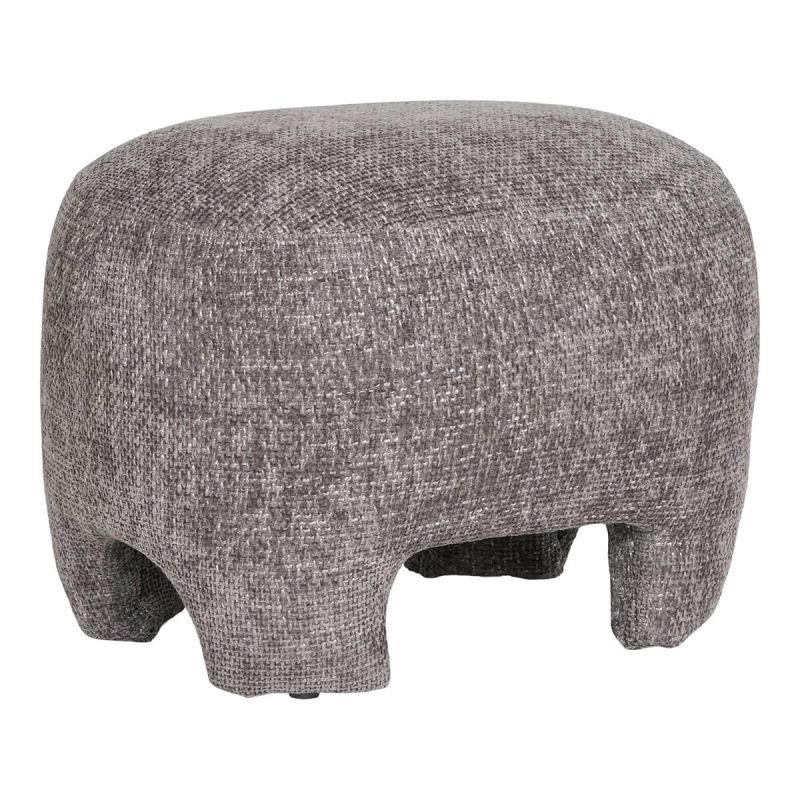 AGILIA - Pouf design en Tissu Bouclé Taupe