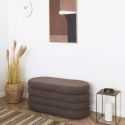 BALHIA - Banc-Coffre en Tissu Bouclettes Marron