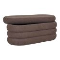 BALHIA - Banc-Coffre en Tissu Bouclettes Marron