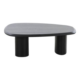 TANELIA - Table basse Ovale 3 Pieds Placage Frêne Teinté Noir