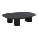 TANELIA - Table basse Ovale 3 Pieds Placage Frêne Teinté Noir