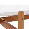 LORIENA - Table Basse Ronde Ø84,5cm en Acacia Plateau en Terrazzo