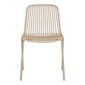 TIYANA - Lot de 4 Chaises de Jardin en Polypropylène Laqué Beige Empilables