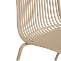 TIYANA - Lot de 4 Chaises de Jardin en Polypropylène Laqué Beige Empilables