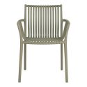 STOLY - Lot de 2 Fauteuils de Table de Jardin en Polypropylène Laqué Vert