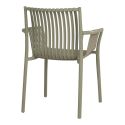 STOLY - Lot de 2 Fauteuils de Table de Jardin en Polypropylène Laqué Vert