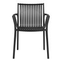 STOLY - Lot de 2 Fauteuils de Table de Jardin en Polypropylène Laqué Noir