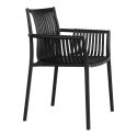 STOLY - Lot de 2 Fauteuils de Table de Jardin en Polypropylène Laqué Noir