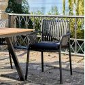 STOLY - Lot de 2 Fauteuils de Table de Jardin en Polypropylène Laqué Noir