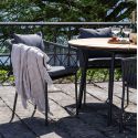 KARRIGE - Lot de 4 Fauteuils de Jardin en Aluminium Noir Corde et Coussins Anthracite