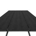 CLIFF - Table de Jardin Plateau en PE Aspect Bois Noir Pieds en Aluminium Noir