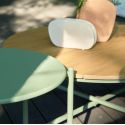 NOALIA - Salon de Jardin Complet Tables Gigogne Vert en Acier et Imitation Rotin