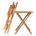 CAMILLE - Ensemble de jardin Pliant Table et 2 Chaises en Teck Massif Naturel