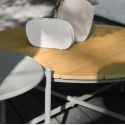 NOALIA - Salon de Jardin Complet Tables Gigogne Beige en Acier et Imitation Rotin