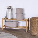 SYBELLE - Lot de 2 paniers ronds en coton beige avec couvercles