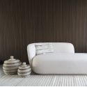 FIORA - Lot de 2 paniers ronds en jonc de mer naturel, blanc et noir avec couvercles