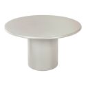 NAVALIA - Table repas ronde pied central en MDF laqué sable