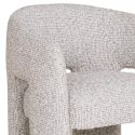 MARYLIN - Fauteuil design assise et pieds en tissu blanc chiné gris