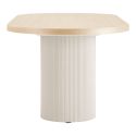 KOLAM - Table Repas 220cm en MDF Plaquage Frêne Pieds Laqué Beige Mat