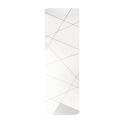ORIANA - Penderie 2 portes avec 2 étagères Blanc Laqué avec Sérigraphies et Miroirs