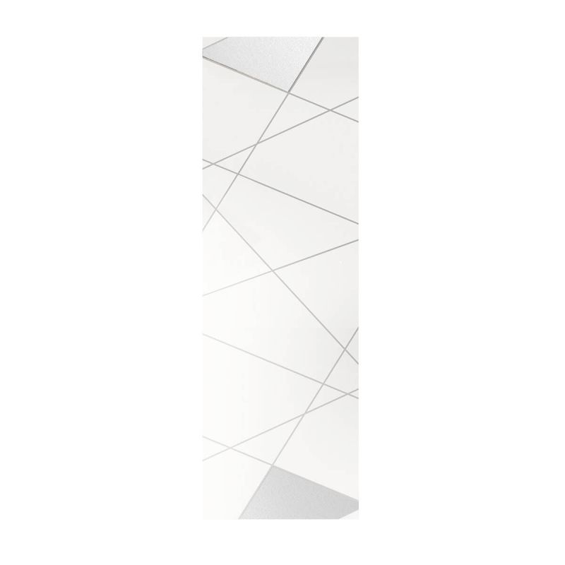 ORIANA - Penderie 2 portes avec 2 étagères Blanc Laqué avec Sérigraphies et Miroirs ORIANA - Penderie 2 portes avec 2 étagères Blanc Laqué avec Sérigraphies et Miroirs