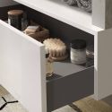 ARTURO - Meuble Vasque 110cm suspendu 1 tiroir blanc laqué et aspect aspect béton