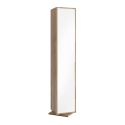 ARTURO - Colonne pivotante 2 portes 1 miroir blanc laqué et aspect bois finition Cadiz