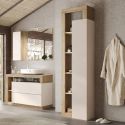 ARTURO - Colonne 1 porte beige laqué et aspect bois finition Cadiz