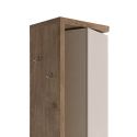 ARTURO - Colonne pivotante 1 porte 1 miroir beige laqué et aspect bois finition Mercure