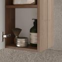 ARTURO - Meuble Vasque 110cm suspendu + Miroir beige et aspect bois finition Mercure
