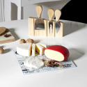 Set Planche à Fromage + 3 Ustensiles Aimantés avec Support Bois