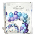 Arche de 100 Ballons Violets Bleus et Blancs