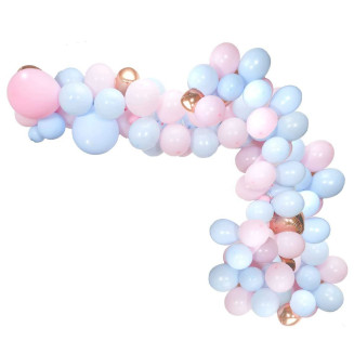 Arche de 125 Ballons Nuances de Rose et Bleu