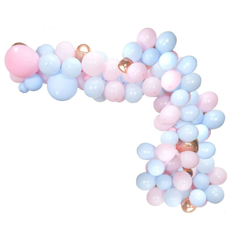 Arche de 125 Ballons Nuances de Rose et Bleu