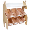 Meuble de Rangement Présentoir Licorne 6 Bacs