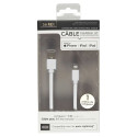 Câble Plat Lightning Charge Rapide Longueur 1m Blanc