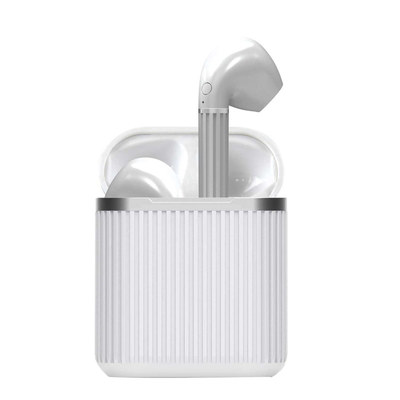 Ecouteurs Bluetooth Sans Fil Stéréo Blancs Charge Induction Ecouteurs Bluetooth Sans Fil Stéréo Blancs Charge Induction