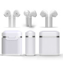Ecouteurs Bluetooth Sans Fil Stéréo Blancs Charge Induction Ecouteurs Bluetooth Sans Fil Stéréo Blancs Charge Induction